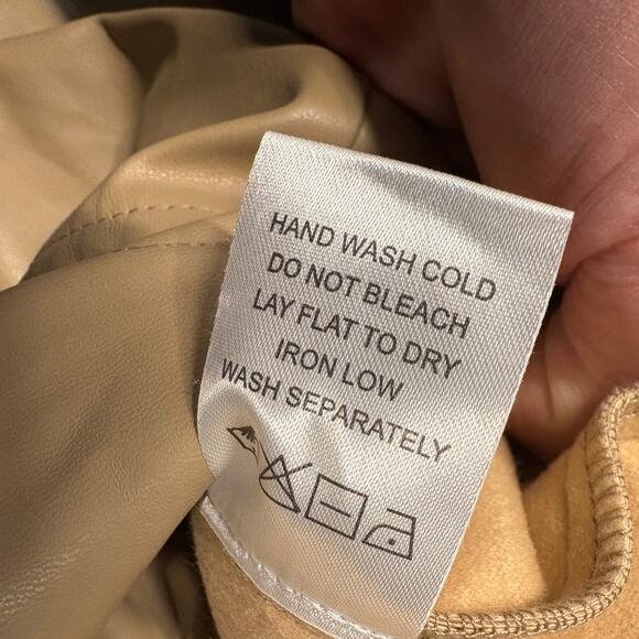 As‎ Is SUPERDOWN Chantel Faux Leather Romper in Nude Size Small - Picture 8 of 16